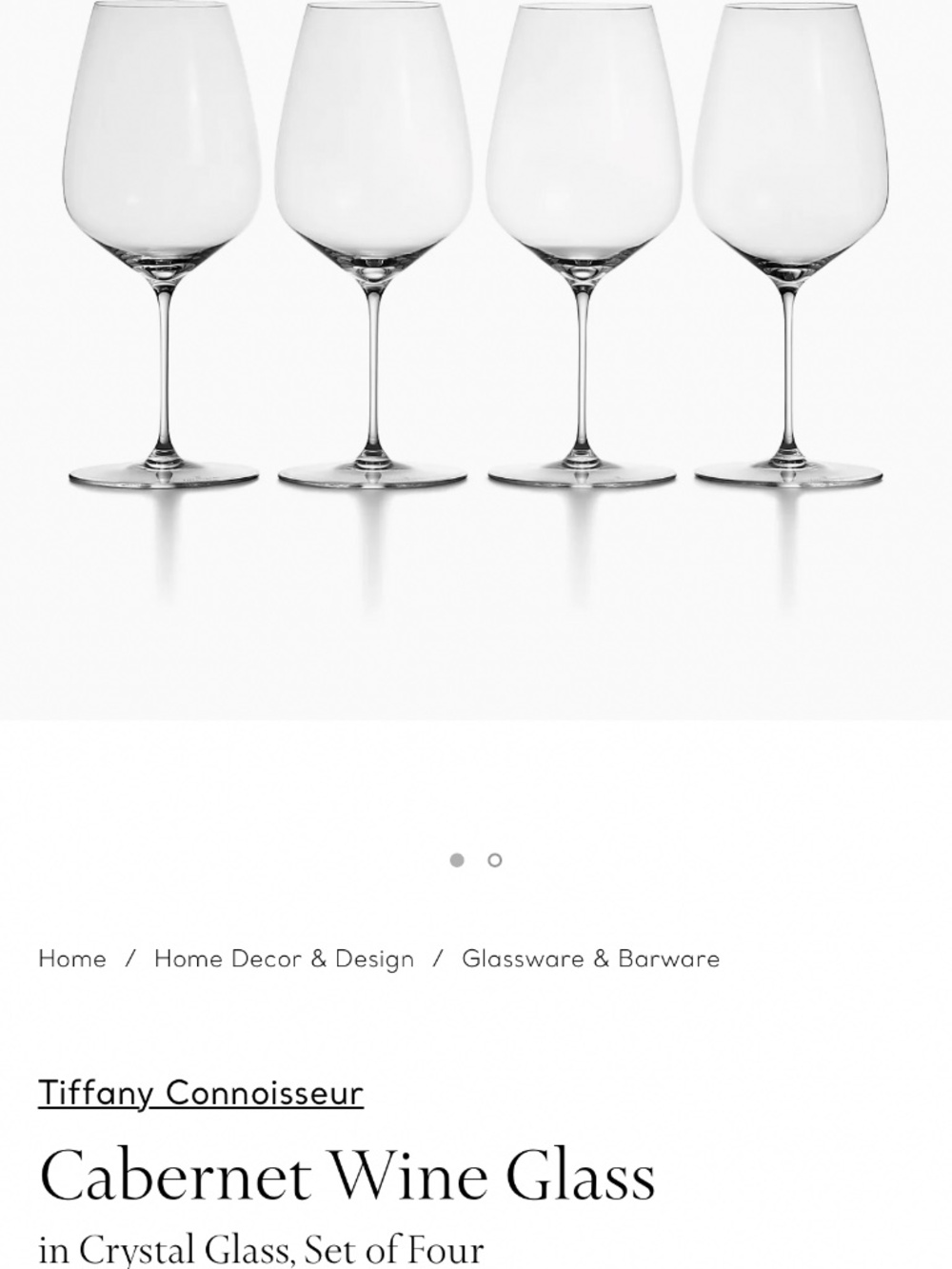 Tiffany & co wineglass set